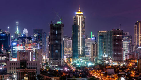 City skyline in the Philippines