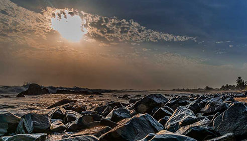 Photograph of rocks on a beach